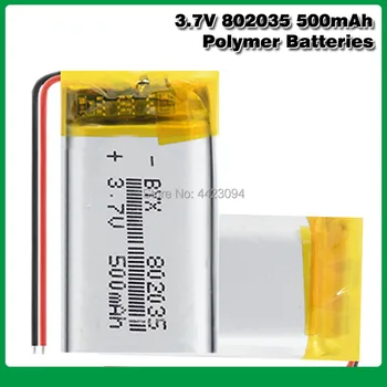 500mAh lithium-ion polymér 3,7 V 802035 batérie Pre MP3 MP4 MP5 GPS KTV domácnosti batérie zosilňovač zvuku počítača mikrofón