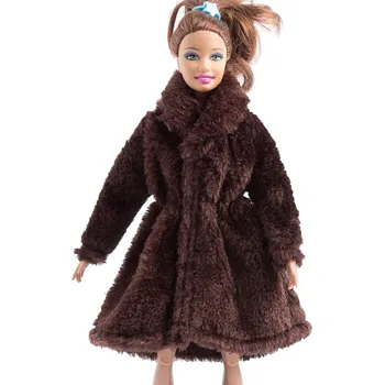 Tmavo Hnedé Zime Nosiť Kabát Pre Bábiky Barbie Oblečenie, Oblečenie Oblečenie Šaty Pre Bábiku Barbie 1/6 BJD Bábika Príslušenstvo Deti Hračka