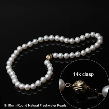 AAA Kolo sladkovodné perlový náhrdelník,14k spona prírodné perlový náhrdelník pre ženy,skutočné perlový náhrdelník svadobný dar