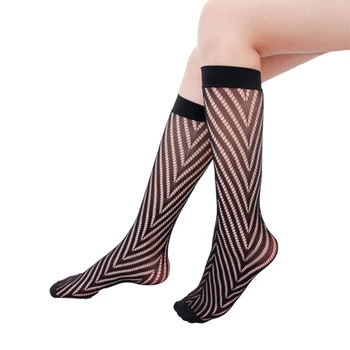 1Pair Lete Ženy Sexy Mriežky Ponožky Krátke Ponožky, Sieťované Duté Stožiare, Geometrie Black Priedušná Čisté Ponožky Žena
