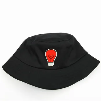 LDSLYJR žiarovky výšivky bavlna Vedierko Hat Rybár Klobúk vonkajšie cestovné klobúk Slnko Spp Čiapky pre mužov a Ženy 30