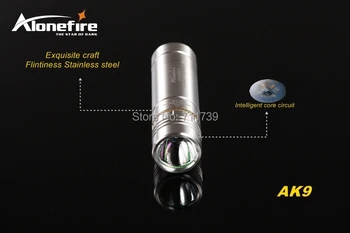 AloneFire AK9 CREE XPE R2 LED 5 režime Nehrdzavejúcej ocele Nádherné remeslo mini baterka pochodeň Pre 16340 alebo CR123A batérie