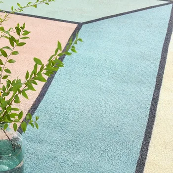 Nordic štýl Morandi farba 3D geometrické koberec ,veľká veľkosť zábavné vzor obývacia izba koberec, Pastoračná domáce dekorácie nočné koberec
