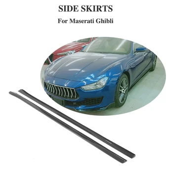 Carbon Fiber Strane Sukne Pre Maserati Ghibli Base Sedan 4-Dverový 2018 2019 Uhlíkových Vlákien Telo Kit Strane Nárazníka Pery