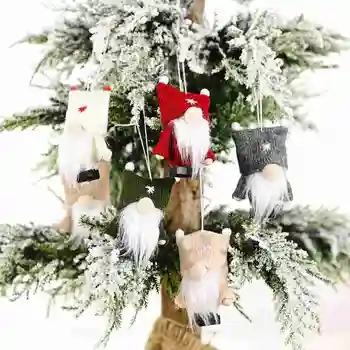Vianočné Dovolenku Diy Dekorácie Vlna Roztomilý Gnome Vianočné Darčeky Deti Vianočné Dekorácie Prívesok Strom W8M3