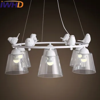 IWHD Moderné Závesné Led Svetlá Tvorivé vták Lampa Biela HangLamp Kuchynské Svietidlá Módne Živice Prívesok Svetlá Lampara