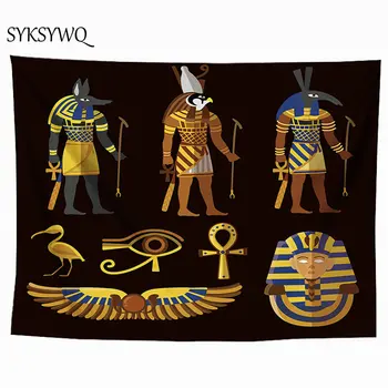 Horus Egyptský Gobelín Domova Oči Horus Deka Tenture Murale Tissus Textílie Stene Visí