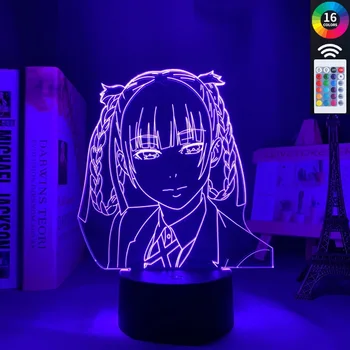 Kakegurui Vášnivý Hráč Kirari Momobami Led Nočné Svetlo Pre Spálňa Decor Nočného Darček k Narodeninám Anime 3d Lampa Kakegurui