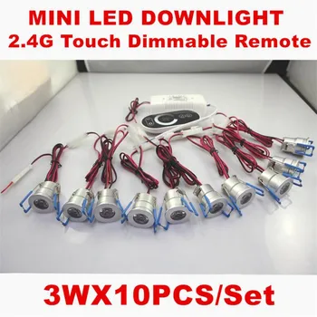 10pcs/set Stmievateľné 3W Mini LED Kabinetu Svetlo AC110V 220V 240V Mini LED Spot Downlight Patrí LED Jednotky Stropné Svietidlo Mini Svetlo