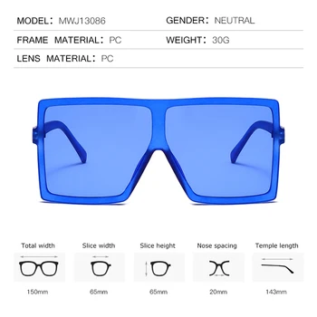 2020 Módne Nadrozmerná Gradient Slnečné Okuliare Ženy Ružová Byt-zavŕšená slnečné Okuliare Žien/Mužov Značky Dizajnér Retro Okuliare UV400 De Sol