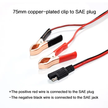 14AWG 36 CM 2-Pin SAE Rýchle Odpojte Konektor na Batérie krokosvorkami Káblové Vedenia