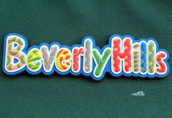 Beverly Hills v Los Angeles, v Spojených Štátoch USA cestovný Ruch Cestovný Suvenír 3D Písmeno Gumy Chladnička Chladnička Magnet Nálepky