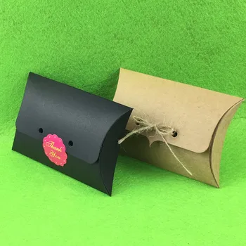 Sulfátový Papier Vankúš Box 100KS/veľa 12.5*8*2.5 cm S voľným Reťazce Prázdny Displej Package Boxy puzdra Box Akceptovať Vlastné Logo