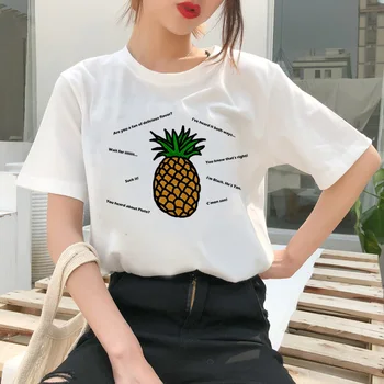 Ananás Tričko Fashion T-Shirt Harajuku Žena Krátky Rukáv Ullzang oblečenie Grafické Ženy Tričko Top Tees Tlač 90. rokov kórejského