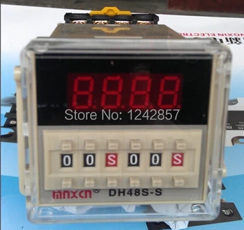 220VAC digitálne časové oneskorenie opakovať cyklus relé časovač 1s-990h LED displej 8 pin panel nainštalovaný DH48S-S SPDT