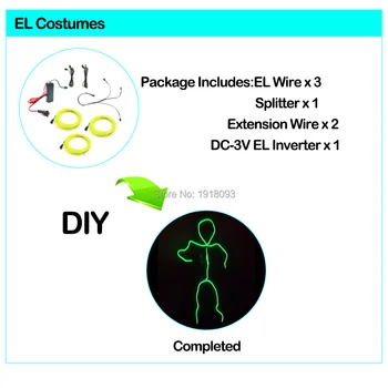 Nový Štýl EL Produktu EL Kostýmy LED Obleky pre Deti Svietiť Strany Fáze Výkonu DIY Blikajúce Oblečenie LED Pás Vyhovuje