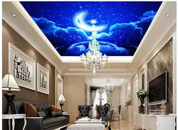 Vlastné foto tapety Veľké 3D Stereo romantický Fantasy strop pozadí stropy 3d tapety nástenná maľba