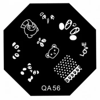 QA série vzorkovníka tlačové šablóny opakovane zobrazovacie dosky DIY nechtov nástroje Ryby Šteňa QA56