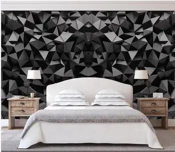 Moderné tapety pre obývacia izba 3d solid geometrické tapety black TV joj stene obývacej izby pozadí na stenu