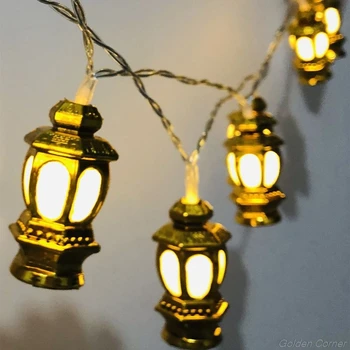 1.65 m 10 Svetlá Stereo lampa LED Eid Mubarak Dekoratívne String Svetlá Ramadánu Kareem Dekorácie Moslimských Islam J08 20 Dropshipping