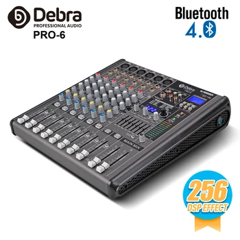 Profesionálny 6 Kanálový DJ konzoly, Audio mixer s 256DSP bluetooth USB 48V pre Fáze počítač nahrávanie webcast hudobné štúdio