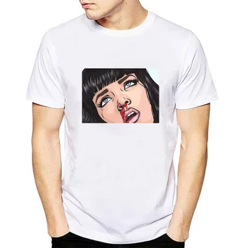 Film Mia Wallace Pulp Fiction T Shirt Mužov Cool Tričko Quentin Tarantino T-shirt Kill Bill Hip Hop Dievča Vytlačené Summe Topy Tees
