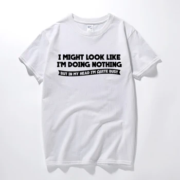 Nič vtipné vytlačené mens slogan tričko lenivý novinka vtip darček tee tričko homme Bavlna krátky rukáv t-shirt