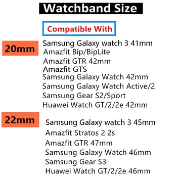 20 mm pásmo Pre Samsung Galaxy sledujte 3 41mm/Active 2 Silikónový náramok Amazfit his Príslušenstvo huawei sledovať gt 2/2e popruh 42mm 44