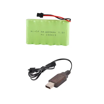7.2 V 1800mah NI-CD Batéria s USB nabíjačka 5in1 káblová sada pre RC autíčko RC Loď toy model 7,2 v, NI-CD Batérie doprava zadarmo