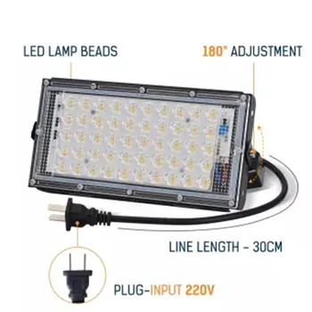 12V/50W LED Floodlight AC 220V Vonkajší Reflektor Pozornosti Vodotesný LED Street Light Krajina Osvetlenie