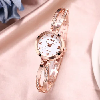 Móda Bežné Ženy Šaty Sledovať Reloj Mujer Luxusné Hodinky Z Nerezovej Ocele Malý Zlatý Náramok Hodiniek Dámske Náramkové Hodinky Quartz