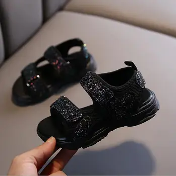 Nové Módne Flitrami Farebné Letné Sandále Batoľa Dievčatá Topánky Deti Sandále Dievčatá Princezná Soft Topánky Deti