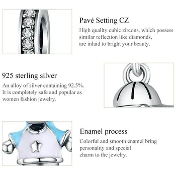 Nové 925 Sterling Silver Pár Dievčatko & Chlapec Prívesok Charm nosenie Dievčatá Kúzlo Náramok DIY Šperky