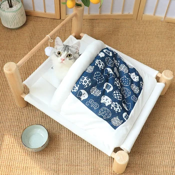 Nová mačka hniezdo vymeniteľné teplé zimné mačka zatvorené posteľ psa Japonský čistý červený spací vak domáce zvieratá