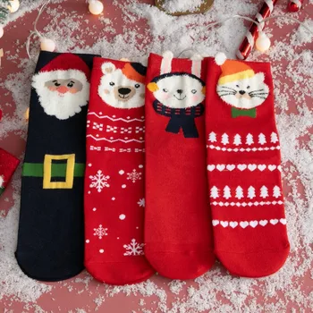 2020 Nové Jeseň V Zime Teplé Froté-Slučky Roztomilé Ponožky Cartoon Zvieratá Vzory Série Zábavné Ponožky Meias Teplejšie Vianočné Sox Darček