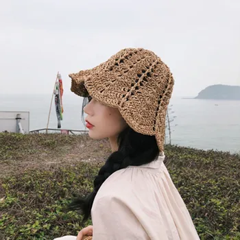 Fisherman klobúk, Japonský lady čipky, málo čerstvého slamený klobúk, dievča je priedušná umenia v lete, skladacia beach sun hat