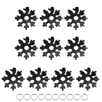 18-v-1 Snowflake Multi-Nástroj z Nerezovej Ocele, Multitool Karty Zmes Kompaktné Prenosné Vonkajšie Produkty Snowflake Nástroj Karta