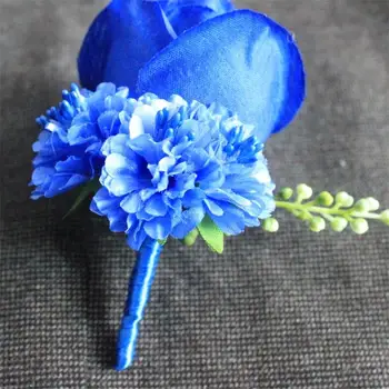 Kráľovská Modrá Najlepší muž Boutonniers ženícha Groomsman otec Corsage svadobné ruže kvet prom party dekorácie príslušenstvo