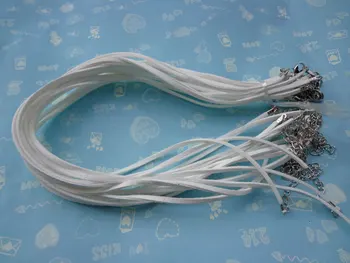 Doprava zadarmo biela 1000pcs 3 mm 16-18-palcové 45 cm nastaviteľné semiš kožené náhrdelník kábel s lobster spona