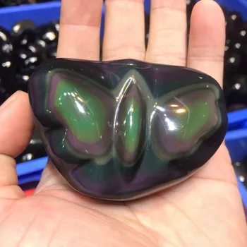 Motýľ tvar rainbow obsidian kameň korálky prírodný klenot kameň perly, dekorácie pre domov na darček veľkoobchod !