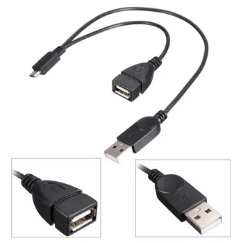 OTG Host Power Splitter Y Micro USB Samec na USB Muž Žena Adaptér Kábel Kábel High Speed USB 2.0 certifikované kábel
