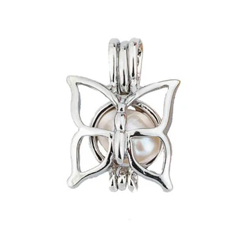 Silver Pearl Klietky Šperky Zistenia Klietky Motýľ Medailón Prívesok Esenciálny Olej Difúzor Medailón Pre Hliva Pearl Ženy Muži