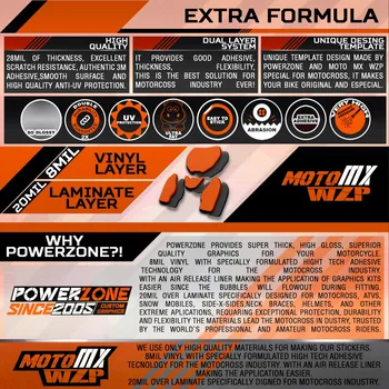 PowerZone Vlastný Tím Grafiku Pozadia Obtlačky 3M Samolepky Držiak Pre KTM SX SXF MX V XCW Enduro 125cc do 500cc 2016-2019 080