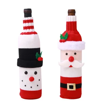 Vianočné Fľaša Vína Kryt Šťastné A Veselé Vianoce, Výzdoba Pre Home 2020 Vianočný Stôl Dekor Vianočný Darček Šťastný Nový Rok 2021