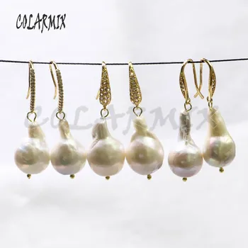 Móda prírodné perly náušnice Jednoduchý štýl, šperky, perly náušnice darček pre dámu, prírodné voľnej forme perál darček pre dámu, 8002