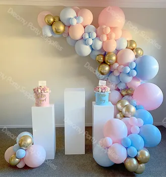 104pcs Balóny Garland Arch Baby Pink Blue Baby Sprcha Dekorácie Latex Balónikov Výročie Svadby, Party Dekor Dodávky
