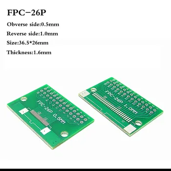 1pcs Dvojité Bočné 0,5 mm 1 mm FFC FPC 6 8 10 12 20 30 40 50 60 Pripnúť na 2.54 mm FPC/FFC SMT Adaptér Zásuvky Doska PCB Dosky