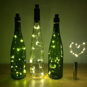 Thrisdar 2M 20LED Korku Tvarované Fľaša Vína, Hviezdna Víla String Svetlo Medený Drôt Vianočné Dovolenku Fľaša Zátka Svetlo
