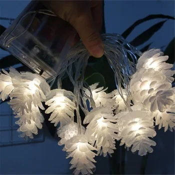 Pinecone LED Žiarovka String rozprávkových svetiel vonkajšie vianočné girlandy batérie powered záclony strom dekorácie, party dovolenku osvetlenie