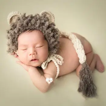 2020 Nové Novorodenca Fotografie Rekvizity, Baby, Klobúk Dieťa Pletenie Háčkovanie Little Lion Oblečenie